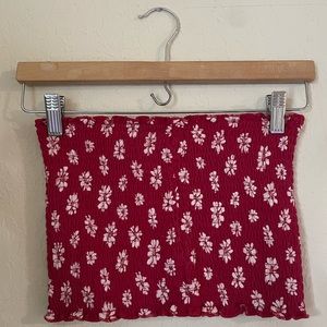 Hawaiian Floral Bandeau Top